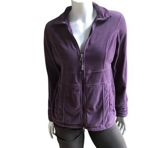 Eddie Bauer Fleece Full Zip Purple Jacket with Pockets Women's Size Small